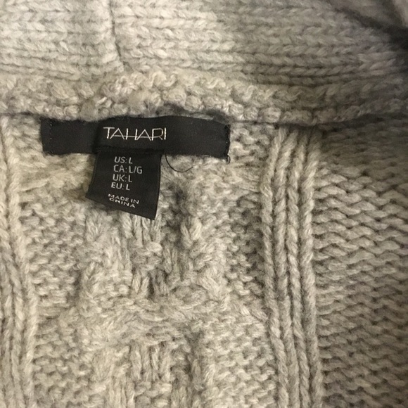 Tahari NWT Wool blend Long Open Cardigan thick Sweater SMALL - Picture 4 of 5